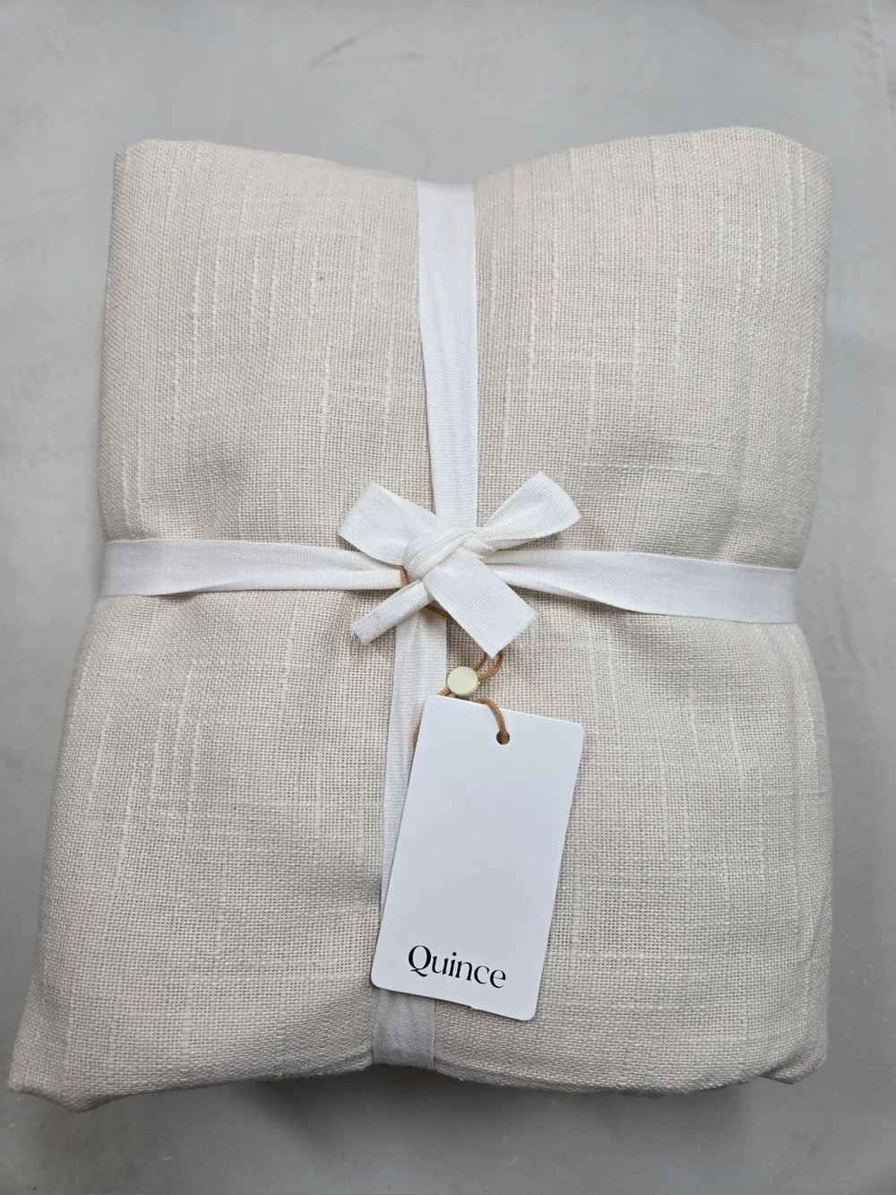 NWT QUINCE Set Of 2 48x84 Cotton Slub Curtains Natural 0863